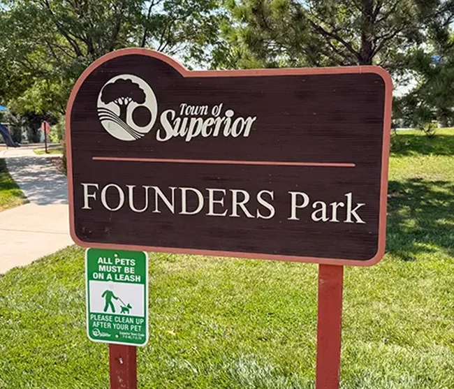 Founders Park, Superior, CO. Hero Image - Front Range Explorin’
