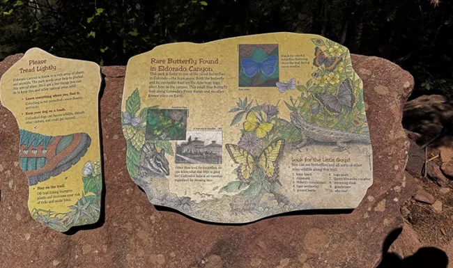 Eldorado Canyon State Park nature sign
