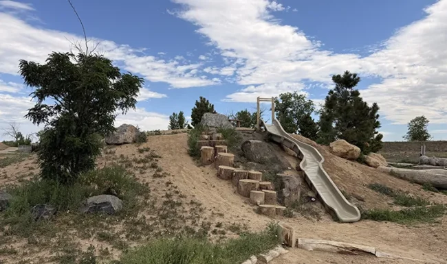 Prairie dog playground, gravel hill & slide