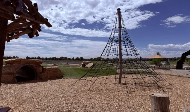 McKay Lake Park and Open Lands Natural playground climbing area net