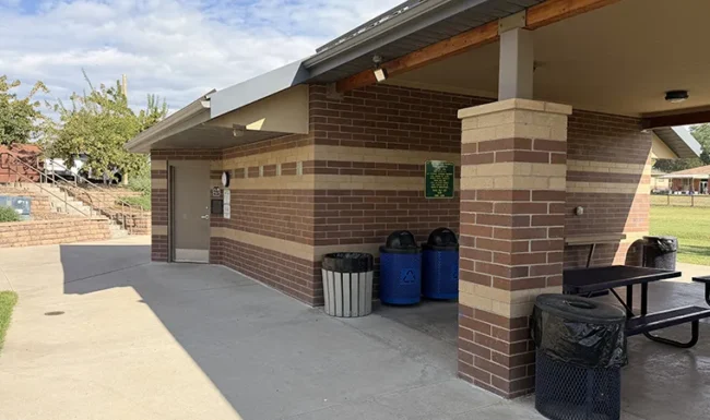 Midway Park, Broomfield Girl Scout Pavilion showing restroom