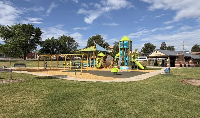 Midway Park, Broomfield: sensory playground & Girl Scout pavilion