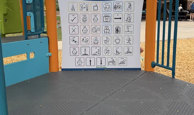 Midway Park, Broomfield: sensory playground communication board
