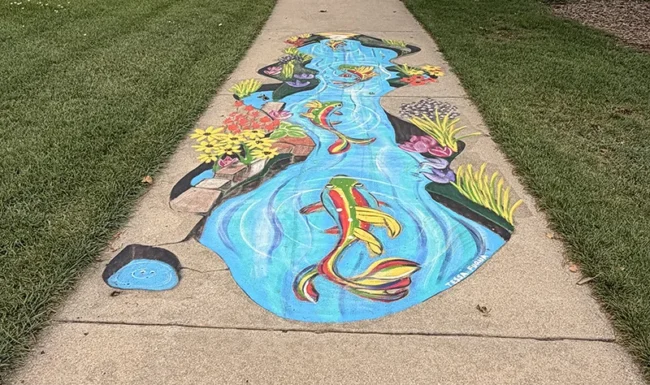 Midway Park North, Broomfield, CO. Disc golf course sidwalk mural