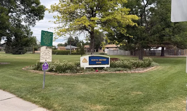 Midway Park North Broomfield: North sign open space