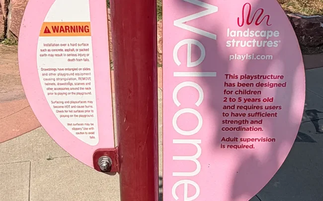 Welcome & Playground Info Sign