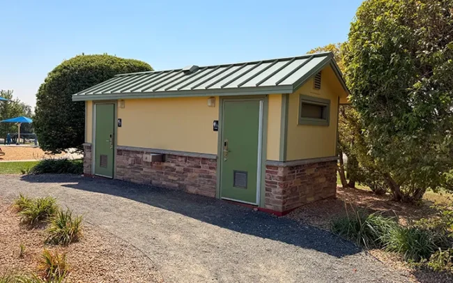 Men's & Women's Large Flush Restrooms With Water Fountain: Founders Park, Superior, CO.