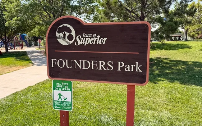 Founders Park Sign