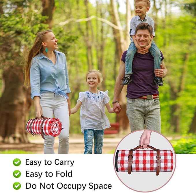 Family carrying Extra Large picnic blanket