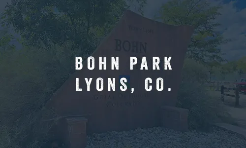 Bohn Park in Lyons, Colorado, sign featured image