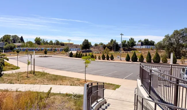 Parking lot and accessible walkway at Westminster Station Park