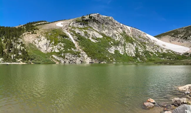 St. Mary's lake with mountain background