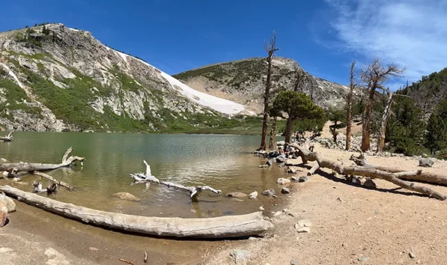St. Mary’s Lake beneath the year-round snowfield.