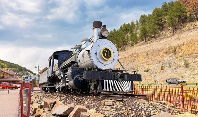 Historic steam locomotive No. 71 in Black Hawk, Colorado