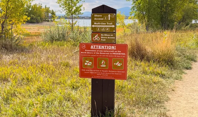 Coot Lake trail-use and safety regulations sign