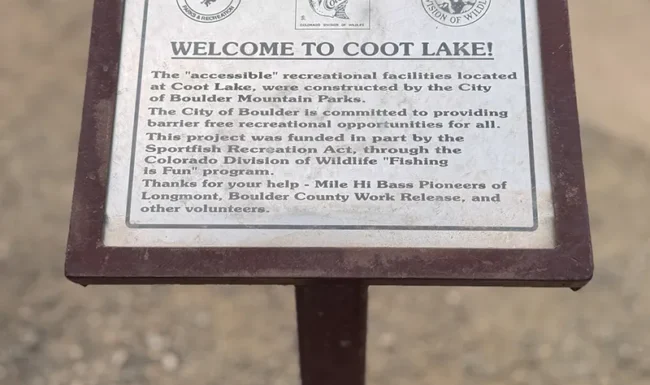Welcome to Coot Lake visitor information sign