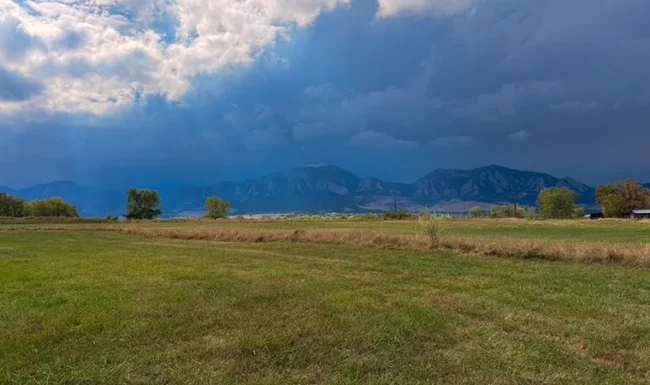 Storm clouds over the Front Range foothills near Eldorado Canyon