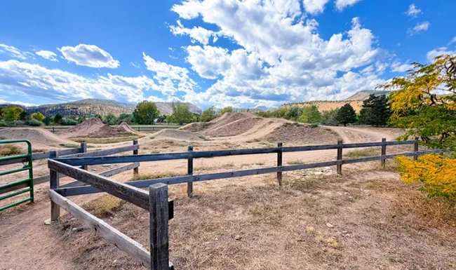 Dirt jumps and pump track at Lyons Bike Park in Bohn Park