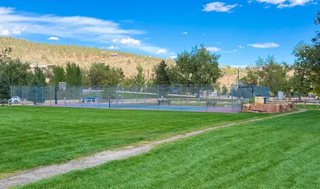 Multi-use basketball court at Bohn Park in Lyons, Colorado