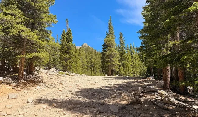 Rocky terrain along the St. Mary’s Glacier Trail.