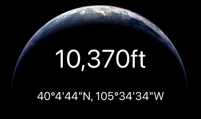 Smartphone altimeter displaying 10,370 feet near Brainard Lake