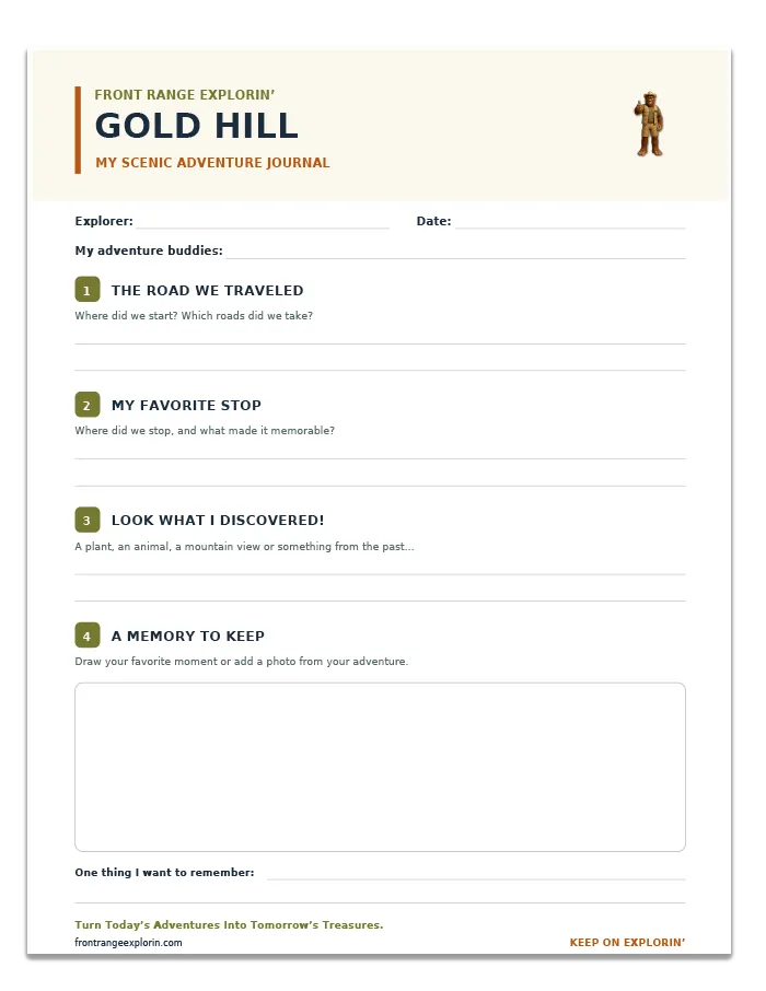 Gold Hill journal page Gold Hill journal page