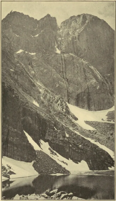 “Long’s Peak from Chasm Lake”Authentic historic photograph credited to Enos A. Mills
