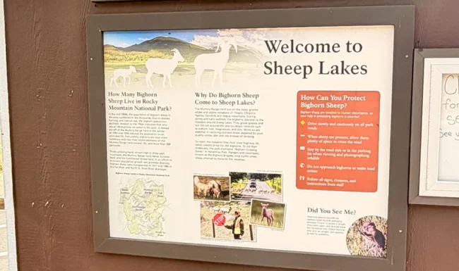 Sheep Lakes information station in Rocky Mountain National Park